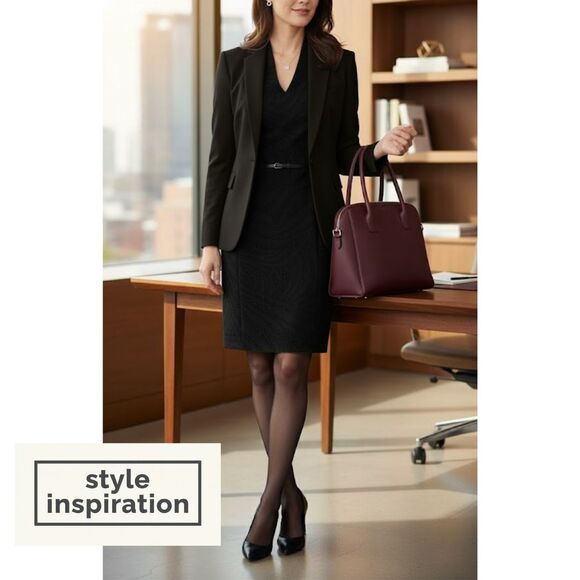 J.McLaughlin Ivana Catalina Dress M Black Stretch Mini Sheath Cap Sleeve Classic - Picture 8 of 8